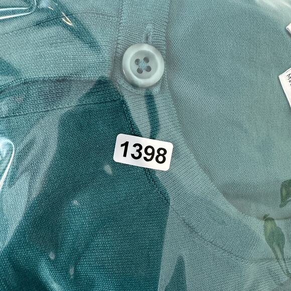 Pendleton Sweater Womens Large Blue Green Silk Blend Button Career Cardigan Knit - Picture 13 of 13